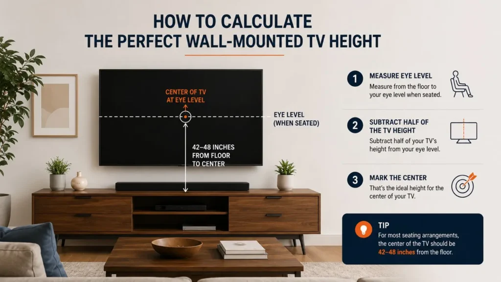 How to Calculate the Perfect Wall-Mounted Television Height